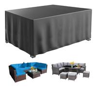 Grande copertura per mobili da giardino, impermeabile, 200 x 190 x 60 cm (lunghezza x larghezza x altezza), copertura per tavolo da giardino rettangolare, antivento, anti-UV, per esterni, divano