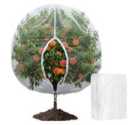 Grande copertura per piante ispessita bianca con cerniera, traspirante, rete a rete per la prevenzione degli alberi da giardino all'aperto resistente agli uccelli e ai cervi