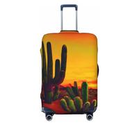 Grande copertura per valigia con stampa di cactus nel deserto, adatta a quasi tutti i bagagli, protezione personalizzata per bagagli da viaggio, Nero , L