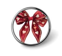 Grande Coquette Rosso Scuro Fiocco Spilla Rotonda per Uomo Donna Moda Distintivo Collare Pin Dress Giacca Zaino Accessori