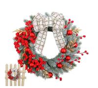 Grande corona di Natale, ghirlanda d'inverno da appendere | Corona di Natale con bacche e corona di arco, decorazione per feste per giardino interno di Natale