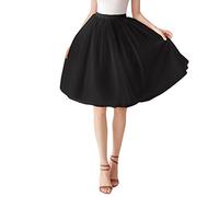 Grande costume da donna in tulle, gonna tutù, sottogonna, abito da ballo, abito da sera, Nero , Taglia unica