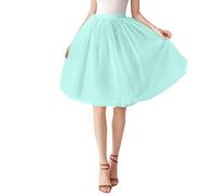 Grande costume da donna in tulle, gonna tutù, sottogonna, abito da ballo, abito da sera, Verde menta, Taglia unica