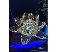 Grande cristallo loto extra grande fiore ornamento con scatola regalo CRYSTOCRAFT (trasparente)