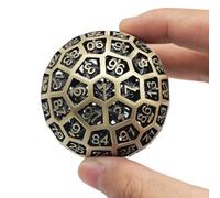 Grande cubo da 100 lati, metallo poliedrico cavo D100 RPG Dungeons e drago D&D Board Giant Dragon Head gioco accessori e Digital Teaching Vintage Gold