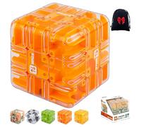 Grande Cubo Labirinto Puzzle 3D - Rompicapo Logico Coinvolgente Per Adulti & Bambini, Gioco Educativo Di Concentrazione Regalo Antistress (Orange)
