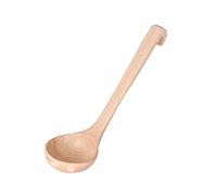 Grande cucchiaio da minestra in legno con design a gancio | Cucchiaio da minestra lungo con estremità a gancio per cucinare porridge in legno di balsa naturale con consistenza fine