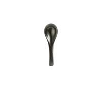 Grande cucchiaio in ceramica con manico lungo giapponese per uso domestico semplice personalità-cucchiaio piccolo [punto tesoro nero]