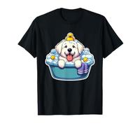 Grande cucciolo Pirenei Carino Kawaii Cartoon Bolle Bagno Maglietta
