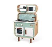 Janod - Cucina Bifacciale Cooker Reverso - Mini Cucina in Legno per Bambini a 2 Lati - Cucina Giocattolo Luminosa e Sonora - con 7 Accessori - Da 3 a 8 Anni, J06594