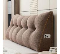 Grande cuscino a cuneo in velluto per testiera del letto, matrimoniale, singolo, queen size, king size, supporto per la lettura, lo schienale, triangolare per testiera del letto, con federa rimovibile