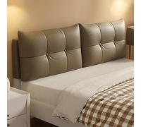 Grande cuscino da parete in ecopelle con bottoni fissi, testiera rettangolare e supporto per schienale, per casa, camera da letto e dormitorio, fodera rimovibile, 190 cm, marrone caffè