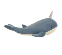 Grande cuscino di peluche a forma di narvalo, peluche di animale marino