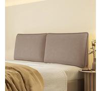 Grande cuscino imbottito in velluto a coste per testiera del letto, tinta unita, cuscino da parete a righe, con fodera rimovibile, color caffè, 160 cm, ideale come supporto per letto e decorazione