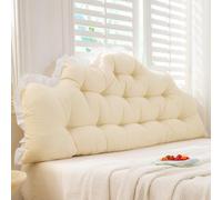 Grande cuscino per il riposo del letto, rivestimento in morbido cotone, imbottitura in cotone PP, cuscino per schienale a cuneo con lacci per lettura e supporto