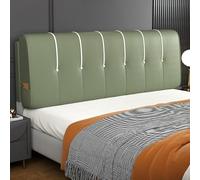 Grande cuscino per testiera in ecopelle, imbottito, da parete, per letto, schienale, supporto per la vita, per dormitorio, custodia morbida, verde, 119,4 cm
