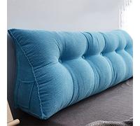 Grande Cuscino per Testiera Triangolare Cuscino per Divano Letto in Velluto A Coste Morbido Cuscino a Cuneo Imbottito Supporto per La Lettura Schienale del Letto Azzurro Cielo 200 * 23 * 50 cm