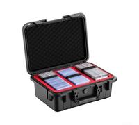 Grande custodia impermeabile per carte da gioco per oltre 400 lastre - custodia rigida per giochi di carte con organizer - nero 34,5 x 25,9 cm