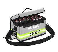 Grande custodia per batteria LiPo per 12 celle, ignifuga, antiesplosione, custodia sicura per la ricarica con cerniera impermeabile, strisce riflettenti, maniglia e tracolla