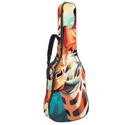 Grande custodia per chitarra acustica, bella custodia per chitarre da 40/41/42 pollici, impermeabile, con strato protettivo e tasche multiple, graziosa giraffa, Multicolore, 42.9x16.9x4.7 in, Borsa