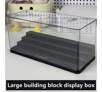 Grande custodia trasparente con base a più ripiani per blocchi da costruzione e minifigure - Scatola di stoccaggio in acrilico anti-polvere per collezioni, giocattoli d'azione, modelli di mattoncini -