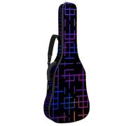 Grande custodia universale per chitarra, impermeabile, per chitarra acustica da 40/41/42 pollici, con strato protettivo in spugna e tasche multiple, motivo geometrico quadrato, Multicolore,