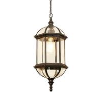 Grande Decora Lampadario Da Esterno Per Portico Montaggio A Soffitto Bronzo Vintage Impermeabile Lampada A Sospensione Per Esterni Porta D'ingresso Della Fattoria Lanterna Nera A Sospensione Per Gazeb