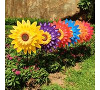 Grande decorazione da giardino a forma di mulino a vento con girasole, realizzata in plastica e tessuto, adatta per feste, giardino e parco Policloruri di vinile