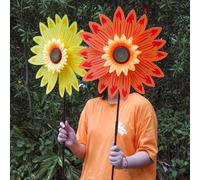 Grande decorazione da giardino a forma di mulino a vento con girasole, realizzata in plastica e tessuto, adatta per feste, cortile e parco Policloruri di vinile