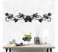 Grande decorazione da parete a forma di rosa in metallo, lunga pergamena in ferro, decorazione rustica da appendere alla parete, scultura di fiori in metallo per sopra la porta, soggiorno, ufficio