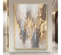 Grande decorazione in lamina d'oro, pittura astratta, grandi stampe arte moderna su tela, opere d'arte da pareggio, soggiorno, decorazioni per la casa, 80x140 cm/31x55 in