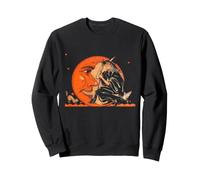 Grande Design Vintage con Strega e Luna di Halloween Felpa