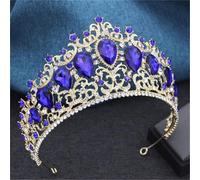 Grande diadema da sposa in cristallo da donna in diversi colori, elegante corona per capelli AB per concorsi di nozze e romantici, Tiaras, Vetro