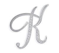 Grande Dichiarazione Abc Pave Cristallo Corsivo Lettere Monogramma Alfabeto Iniziale K Sciarpa Spilla Per Le Donne Placcato Argento