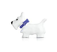 Bling Jewelry Grande Dichiarazione Bianco Westie Scottie Terri Dog Animali Animali Sciarpa Spilla per Le Donne Adolescente Blu Collare in Argento Rodiato 1,3 Pollici