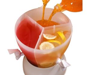 Grande dispenser per bevande | Fontana per bevande da 5,3 l per succhi e rinfreschi, a tre scomparti con rubinetto, serbatoio 'acqua rotante impermeabile per tè ghiacciato Limonata Succo