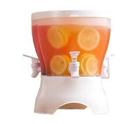Grande dispenser per bevande | Fontana per bevande da 5,3 l per succhi e rinfreschi, girevole impermeabile a tre scomparti per succo di tè ghiacciato con limone freddo