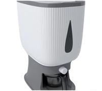 Grande dispenser per riso, 10 kg, contenitore sigillato per alimenti, con un solo tocco, contenitore in plastica senza BPA, per fagioli e pasta, 32 x 20 x 38,5 cm (grigio stellato)