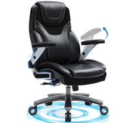 Grande e alta sedia da ufficio con braccioli regolabili 5D, tessuto 272 kg e pelle PU ergonomica sedia da ufficio direzionale con supporto lombare regolabile, sedia da manager resistente