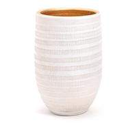Grande e Elegante VASO in Terracotta, | Decorato con Interni Dorati | D.19 cm - H.30 cm | Vaso Decorativo Moderno per Piante, Fiori, Piante grasse, Sansevieria | da Interno o Esterno. (D.19 - H.30 cm)