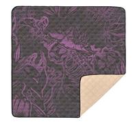 Grande ed elegante tappetino da gioco per bambini per interni ed esterni, portatile, imbottito, per neonati, bambini, 50 x 50 cm, composizione di Halloween, scheletro di gatto mistico