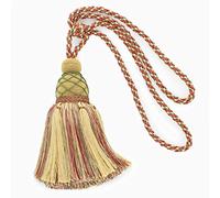 Grande elegante | verde pastello, mais giallo, rosso mattone chiaro|tenda e drappeggio nappa|9 1/2 "(24 cm) nappa|30 "(76 cm) spalmabile (Embrace)|Stile: TBV095L (21421)|Colore: VNT8 - Daylily Bouquet