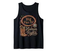 Grande Fan dei Diritti Umani Western Retro Cowboy Boot Donna Canotta