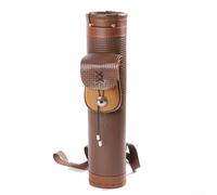 Grande faretra in pelle bovina progettata per il trasporto a spalla, adatta per la caccia e con capacità di contenere fino a 36 frecce in modo sicuro e confortevole