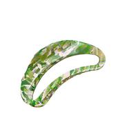 Grande fermaglio for capelli cavo, clip con impugnatura in stile vintage, fermaglio a forma di squalo a forcina(Green)