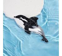 Grande fermaglio per capelli a forma di balena orca, da donna, in acrilico nero kawaii, per capelli spessi e lunghi