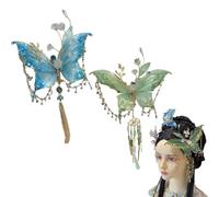 Grande fermaglio per capelli con ali di fata, elegante accessorio per capelli fantasy da donna, fermaglio per capelli con farfalla e ali 3D rimovibili, adatto per feste, matrimoni e servizi