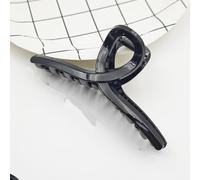 Grande fermaglio per capelli nero con un design semplice e versatile, con una fascia a forma di squalo nella parte posteriore della testa