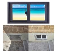 Grande finestra scorrevole con serratura 109,2 x 45,7 cm, design di poppa nera per capannoni, bagni, cantine e pollai, include viti per una facile installazione