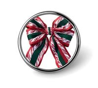 Grande fiocco Coquette in rosso e verde spilla rotonda per uomo donna moda distintivo collare pin vestito giacca zaino accessori